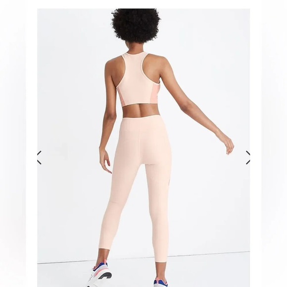 Madewell X Outdoor Voices® 3/4 Warmup Two Tone Pink Leggings Size Large - Picture 2 of 8